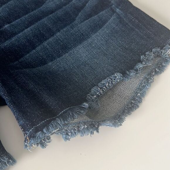 Paige Jimmy Jimmy Short Dark Blue Cutoff Distressed Frayed Women’s Shorts Sz 24 - Picture 4 of 11